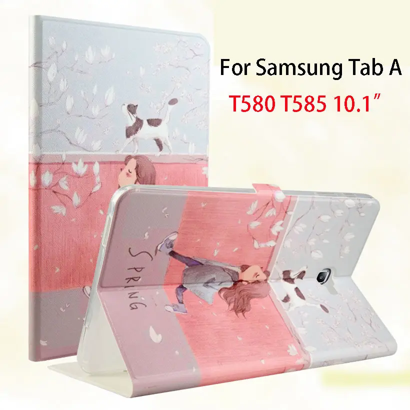 Тонкий окрашенный кожаный чехол для Samsung Galaxy Tab A A6 10 1 2016 T580 T585 T580N T585N планшета