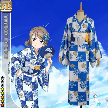 

[Customize] 2018 Aqours Love Live Sunshine! Watanabe You Bathrobe Kimono Cosplay Costume For Women Hallowmas Free Shipping New.