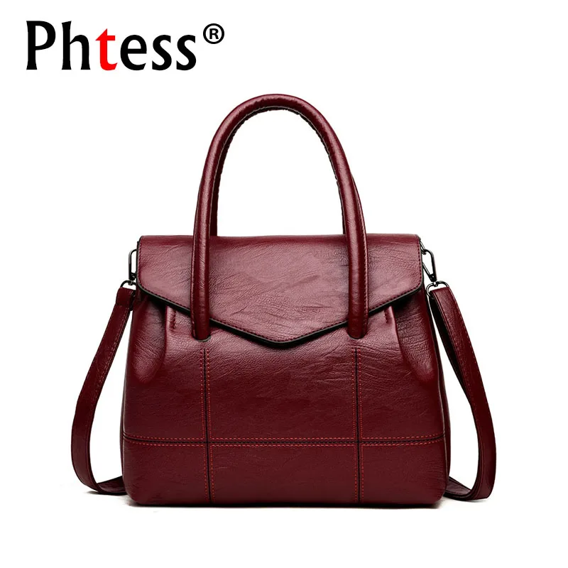 

2019 Luxury Leather Handbags Women Bags Designer High Quality Top-Handle Bags Female Vintage Shoulder Bag Ladies Hand Tote Bag