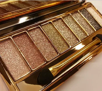 

Fashion 9 Colors Diamond Eye Shadow Glitter Eyeshadow Palette & Makeup Cosmetic Brush Set