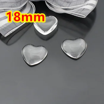 

100pcs 18mm Heart clear domed magnifying Flat back Glass Cabochons,jewelry pendant inserts glass sticker