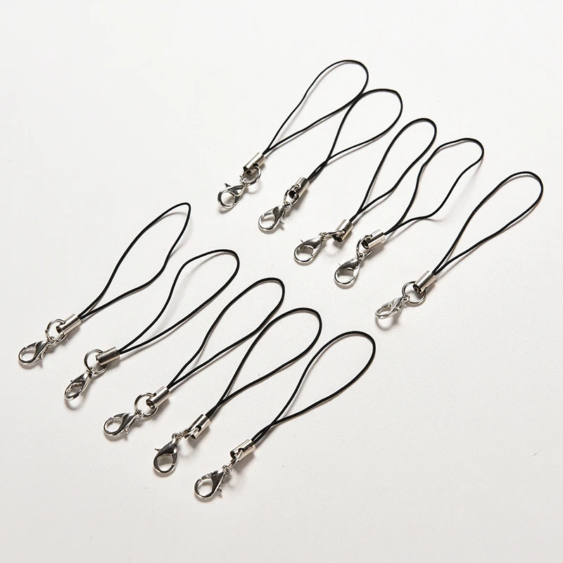 

100 Pcs Black Cell Phone Lanyard Cords Strap Lariat Mobile Lobster Clasp