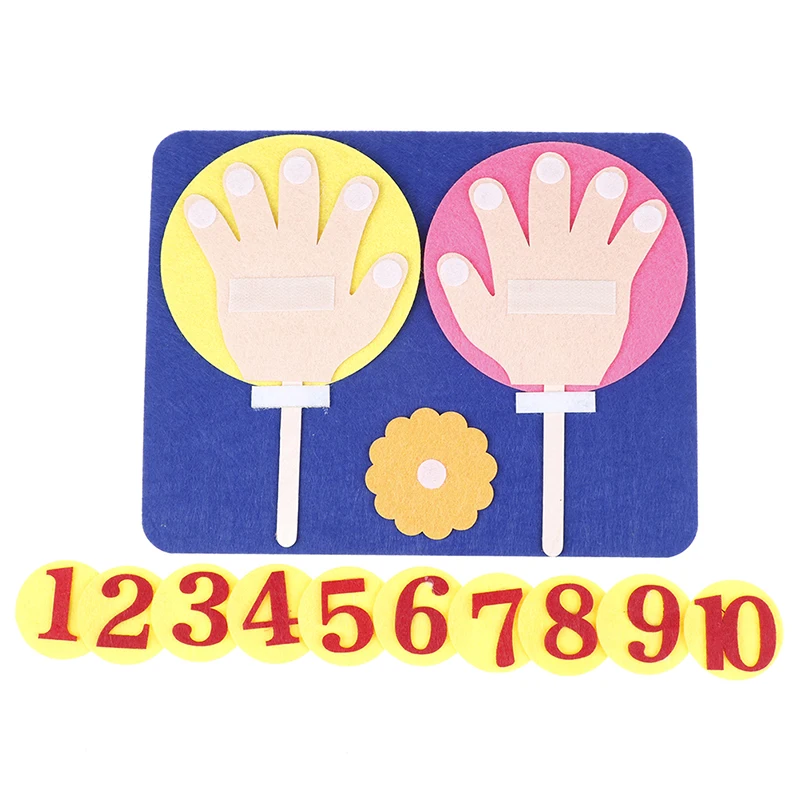 Войлочные цифры для детей раннего обучения цифровой детский сад Обучающие игрушки Интеллектуальный Войлок ремесло посылка 23,7 см x 18,6 см