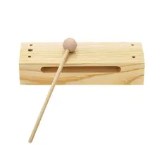Wooden Percussion Block Woodblock with Mallet Exquisite Kid Children Musical Toy Percussion Instrument