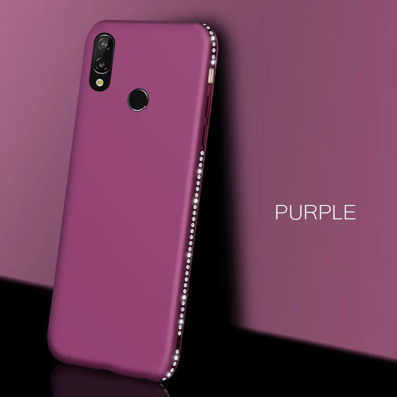 Блестящий чехол со стразами для Huawei Y7 Pro Y9 Y5 Y6 Prime P20 Lite P30 на Honor 7C 7A Pro 8X10 9 Lite P Smart Plus - Цвет: Purple