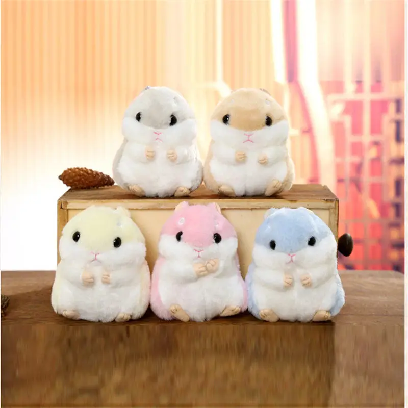 

2018 fun Cute Plush Hamster Pendant Key Chain Clasp Key Ring Keyring Handbag Decor Flower toys anime toys for boys dolls gift
