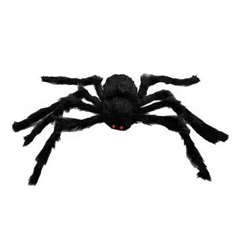 

50cm Scary Spooky Spider Plush Toy Halloween Party Scary Decoration Haunted House Prop (Black)