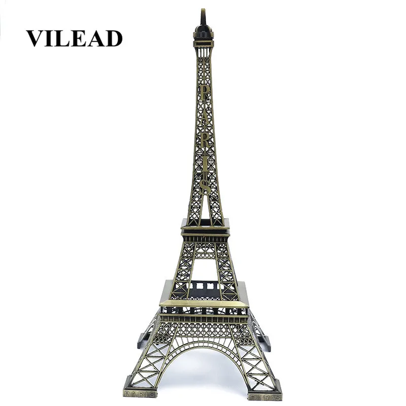 VILEAD 6 Size Zinc Alloy Paris Tower Model Figurines European Building Crafts Gift Office Home Decoration Hogar Ornaments