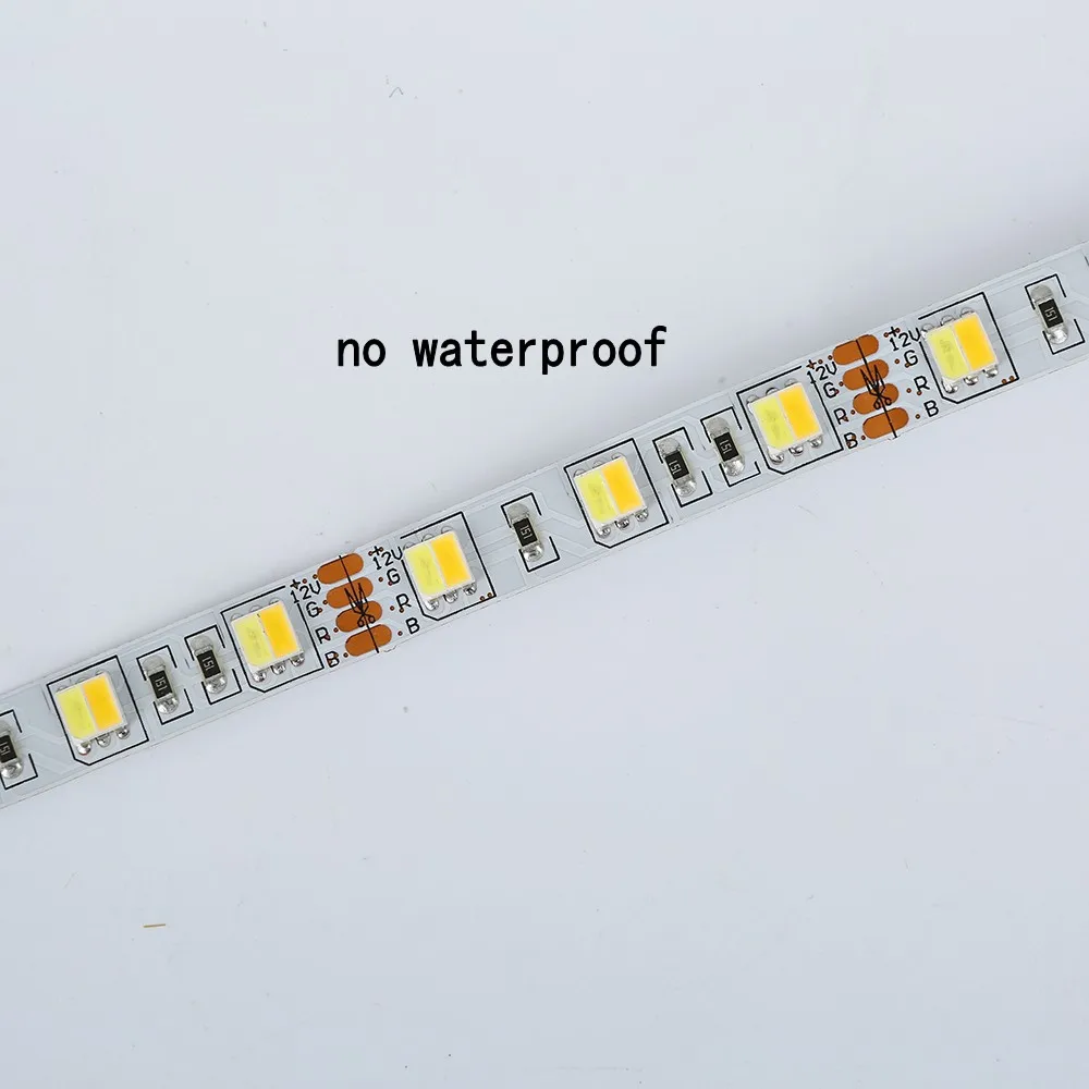 Двойной белый CCT цветовая температура Светодиодная лента 5050 DC12V 5 м один чип с теплым белым и холодным белым, 60 светодиодный/м