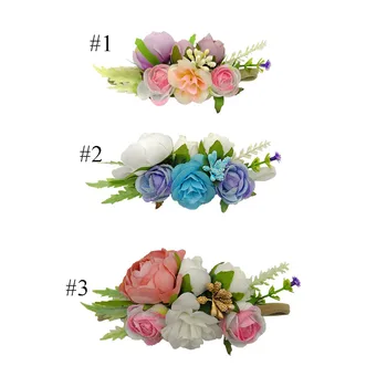 

MengNa 20pc Artificia Flowers Nylon Headbands For Girls Summer Beach Wreath Elastic Bands Floral Hairband Kids Hair Accessories