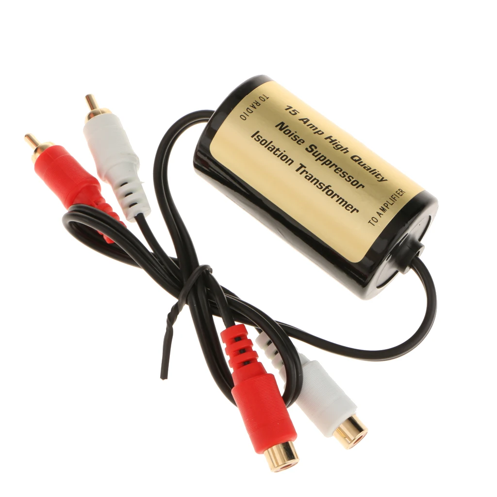 Car Stereo 2-Channels RCA Audio Noise Filter Suppressor Ground Loop Isolator 15A