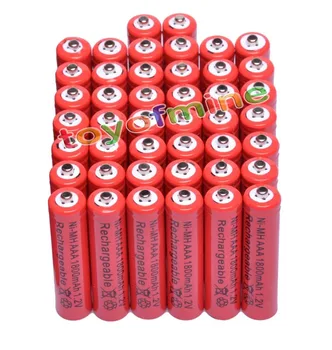 

44x AAA 1800mAh 3A 1.2 V Ni-MH Red Rechargeable Battery Cell for MP3 RC Toys