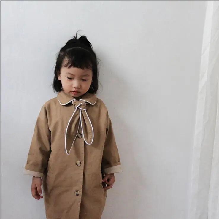 Korean Style Girls Coat Fashion Autumn Long Sleeve Baby Kids Jacket 1-6 years