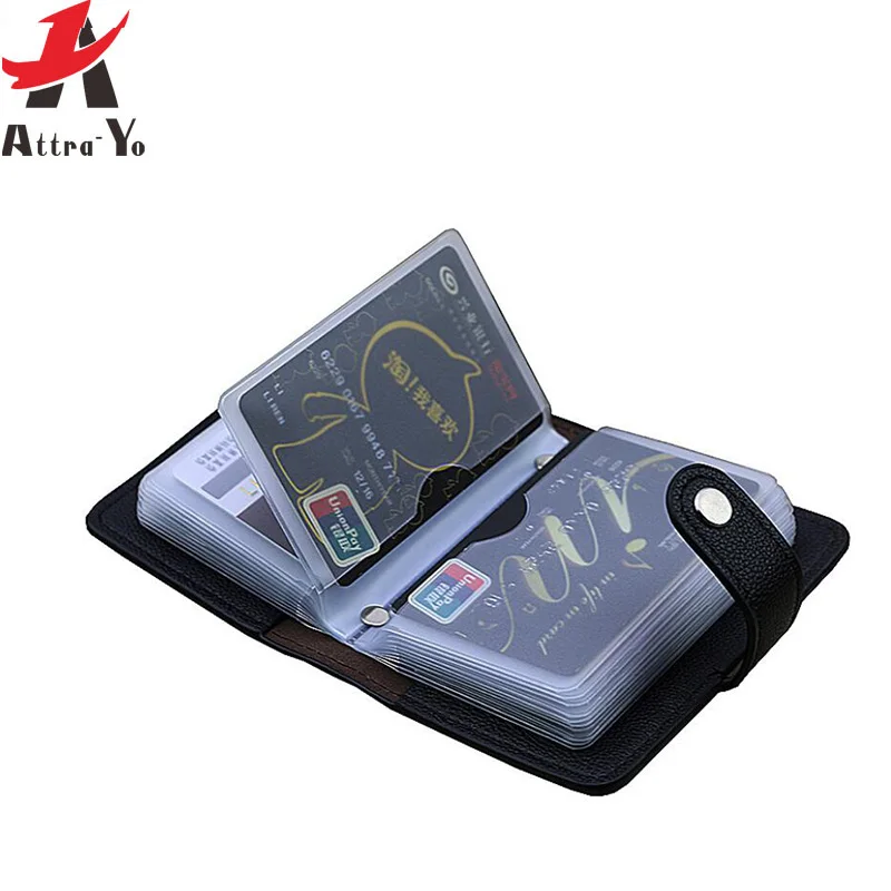 

ATTRA-YO Men Wallets Women Card Case Men Holder PU Leather Credit Bank Business Card Holder Organizer Mini Wallet A6737ay2