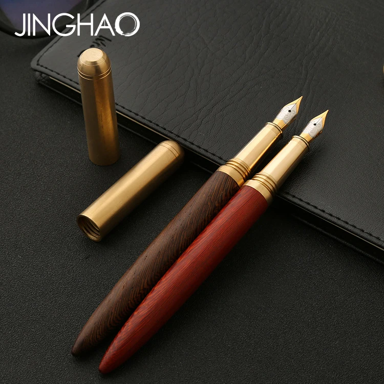 

1pc/lot Retro Copper Wood Fountain Pen Gold Clip Medium Nib 0.7mm Ink Pens the Best Christmas Gift Stationery for Friend Familes