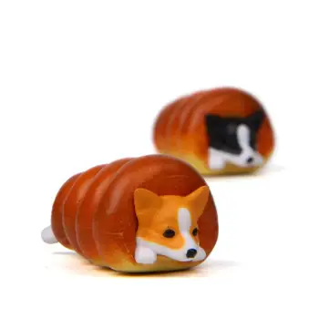 

1Pc new Cute food Doughnut Corgi Dog Action Figure Toy Cartoon Animal Model PVC Ornament Doll Toy gift