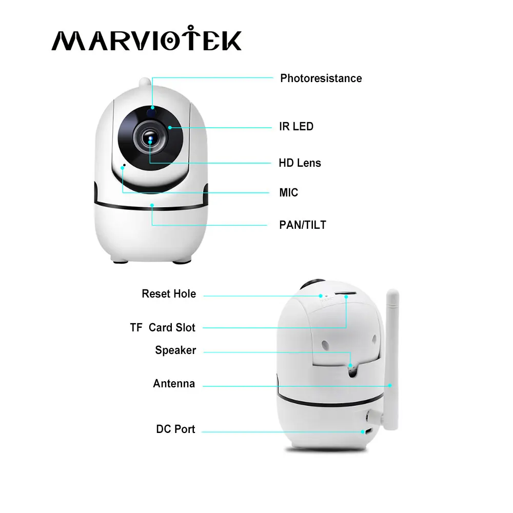 1080P Full HD Беспроводная IP камера Wifi IP CCTV камера Wifi мини Сетевая видео камера с функцией автоматического слежения ИК ночного видения