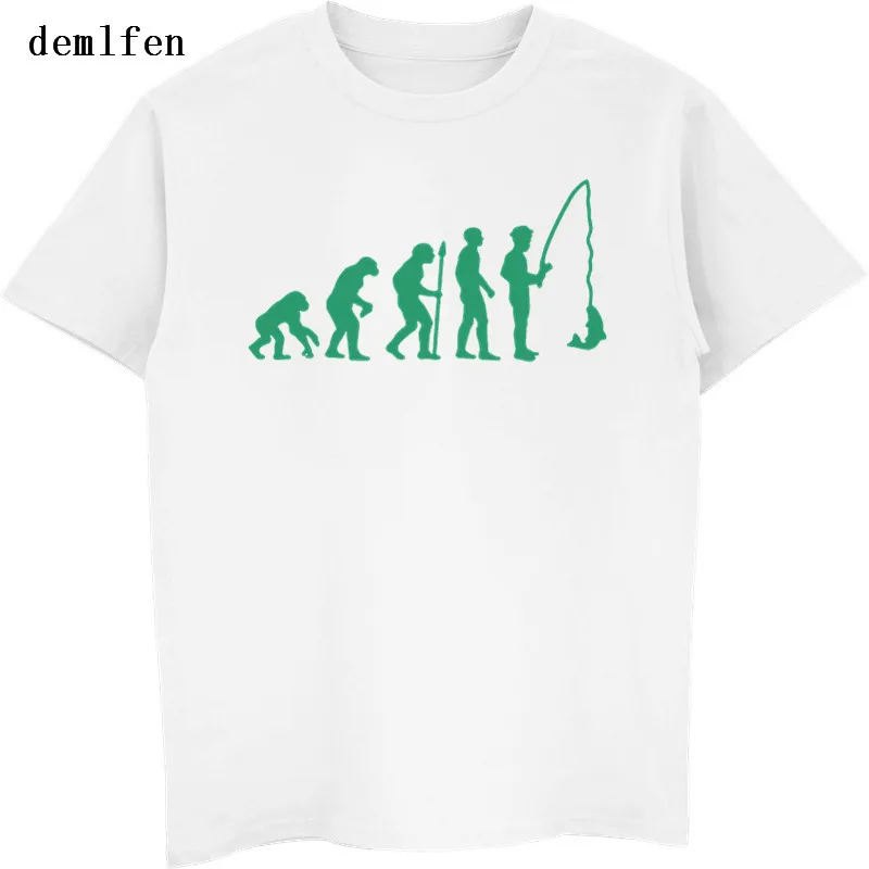 

New Summer Brand Men's T-shirts Male O-neck Short Sleeved T Shirt Funny Evolution Fish T Shirts Hip Hop Tees
