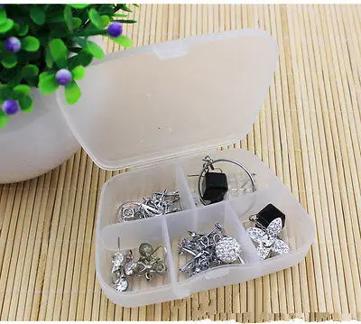

New 5 Compartments Plastic Box Jewelry Bead Storage Container Craft Organizer