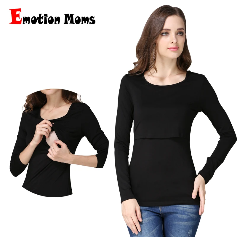 Emotion Moms Autumn Long Sleeve Pregnancy Maternity Clothes Breast feeding Tops For Pregnant Women Nursing Top Maternity T-shirt