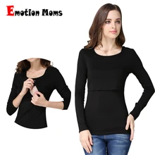 Emotion Moms Autumn Long sleeve font b pregnancy b font Maternity Clothes breast feeding tops for