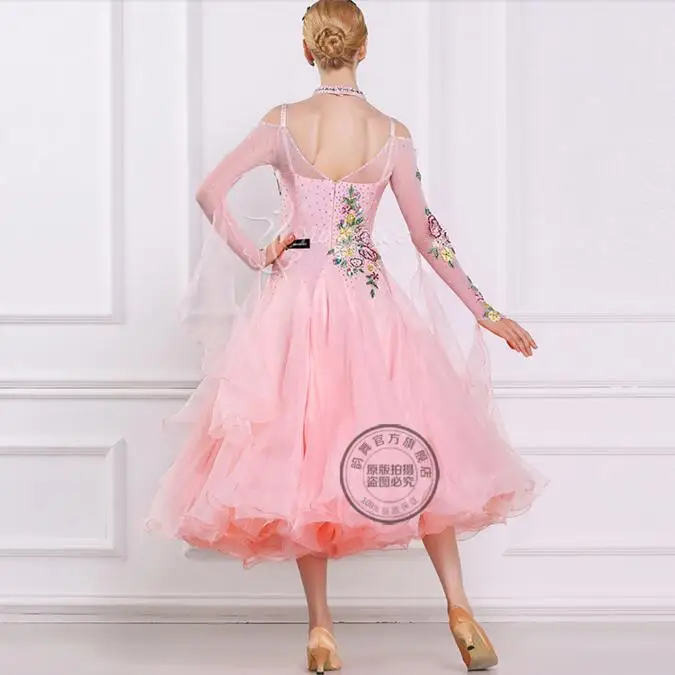 Бальные Танцевальные представления юбки платья для конкурса бальных танцев Юнь танец платье B-16224