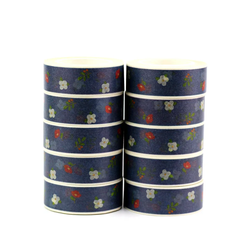 Folhas de Papel Washi para o Scrapbook Jornal de Bala Fitas de Material Lote Decoração Pequenas Flores Brancas Fitas Adesivo Mascaramento Escolar 10 Pçs - 2 Scrapbook jornal de Bala Adesivo Mascaramento Fitas de Material Escolar