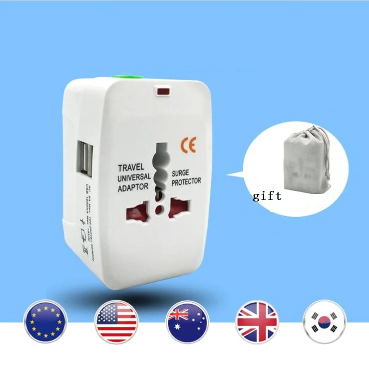 Travel Adapter Мощность разъем Электрический переходника штепсельной вилки International адаптер Универсальный разъем USB Мощность Зарядное устройство конвертер США ЕС Великобритания AU