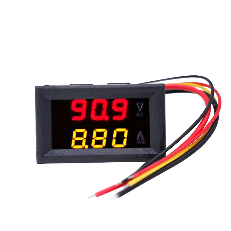 

DC 0-100V 0-10A car Voltmeter Ammeter tester Panel LED Dual Display five wires Current Voltage Monitor Volt Amp meter 15%off