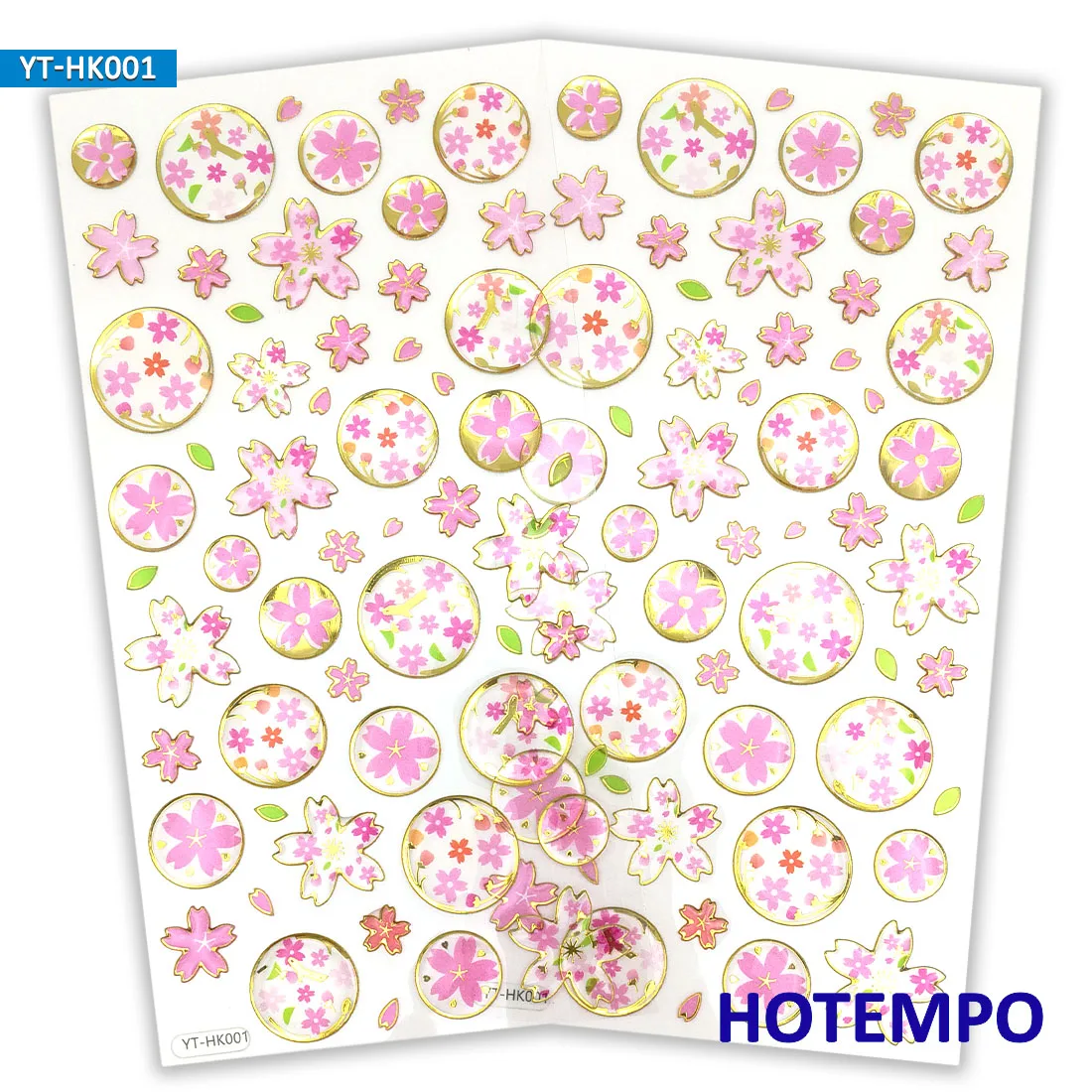 

2 Sheets High Quality Crystal Epoxy Drop Shape Pegatinas 3D Pink Sakura Waterproof Children Diamond Stickers for Diary