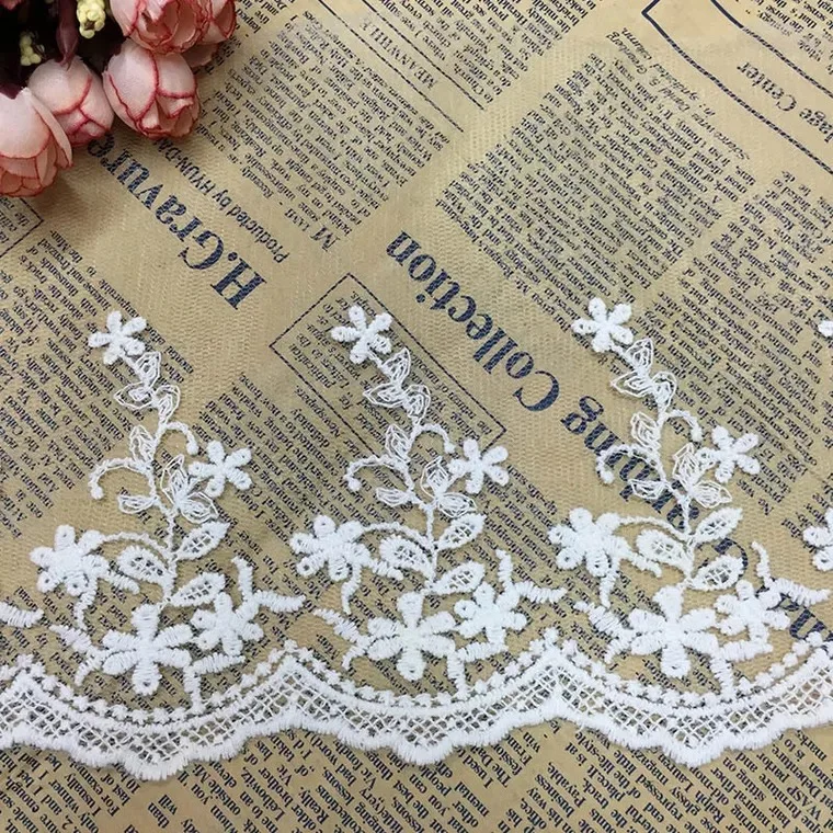 Wholesale 15Yards 15CM Width White Lace Trim Embroidery Mesh for Wedding Dress LSHB532 | Дом и сад
