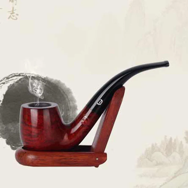 

Shi Nanmu boutique pipe send 4 sets of straight bending free hammer filter smoking