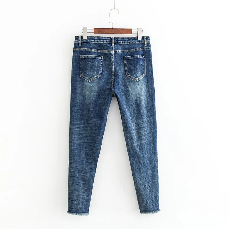 Skinny Pencil Pants Denim Jeans Women Plus Size 5XL 4XL 3XL Casual Stretched Hole Ripped Jeans KKFY2737 Skinny Pencil Pants Denim Jeans Women Plus Size 5XL 4XL 3XL Casual Stretched Hole Ripped Jeans KKFY2737
