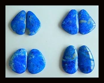 

4 Pairs Lapis Lazuli Cabochon Pairs,26x15x5/22x16x4mm,24.2g