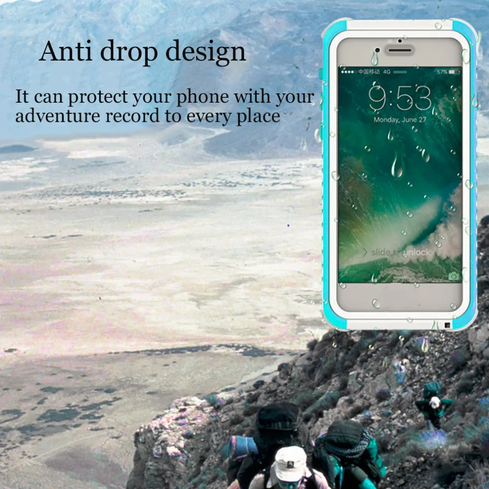 Жизнь и плавание двойной использования воды, грязи, ударов для iPhone 7 чехол мобильный телефон сумка для iPhone 6 7 плюс Водонепроницаемый случае