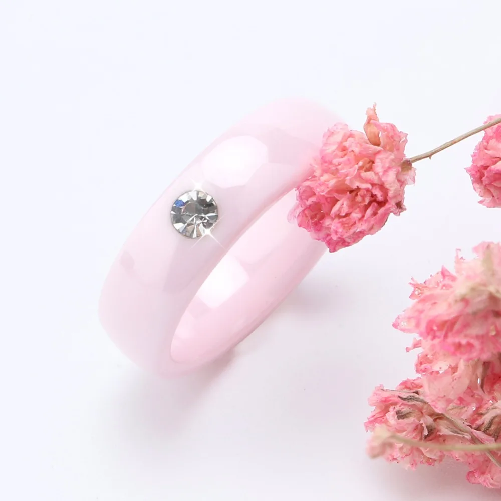 Розовые керамические кольца для женщин, кольца из керамики, s Bling CZ Stone, керамические обручальные кольца, ювелирные изделия для костюма