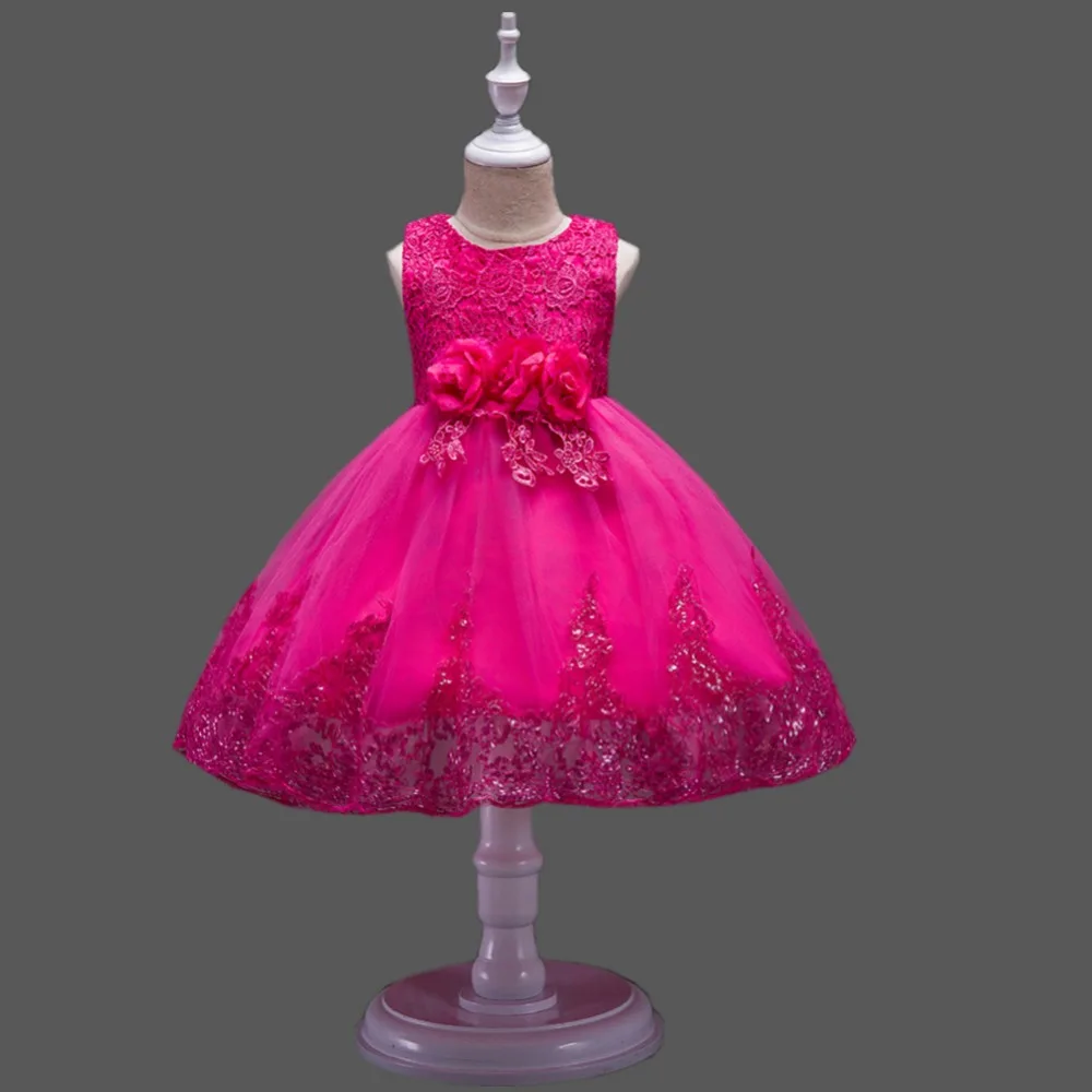 JaneyGao/Платья с цветочным узором для девочек на свадьбу, элегантное торжественное платье с аппликацией для маленьких девочек, кружевные платья принцессы с бантом