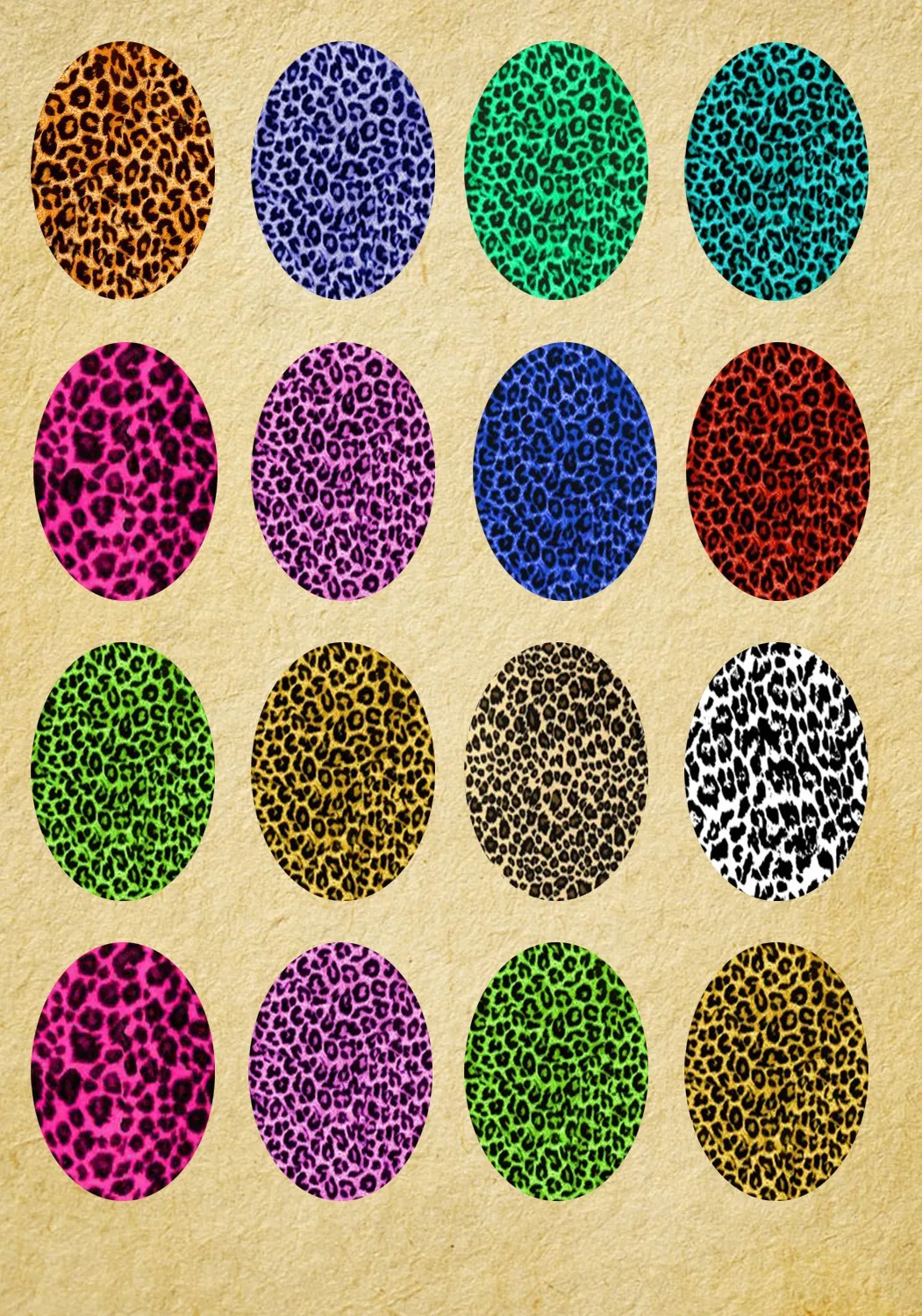 

20pcs Oval Glass Cabochons Leopard Print Picture Domed Glass Cabochons Jewelry Making Supplies Z-G1360