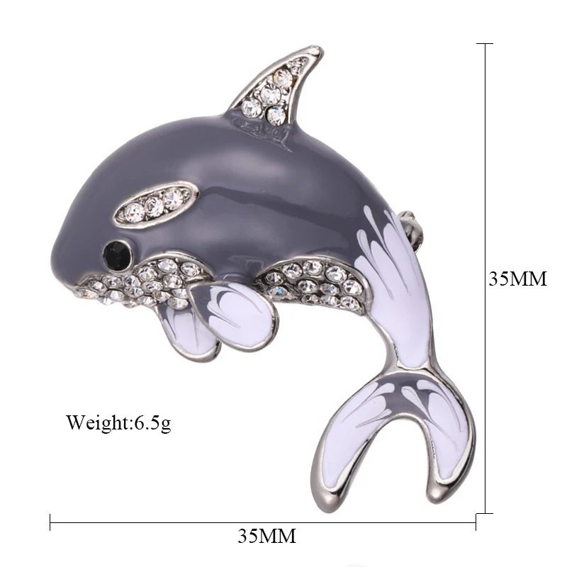 MAIKALE Милая эмалированная брошь с дельфинами на булавке брошь в виде животного хрустальные броши Рыба для женщин детская одежда костюм сумка аксессуары Подарки