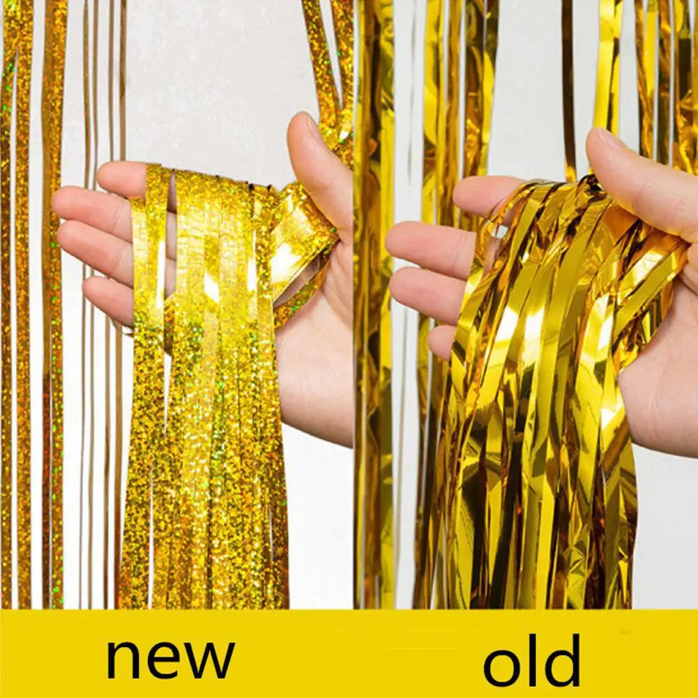 

Shimmering Tassel Curtain Metallic Foil Fringe Shimmer Backdrop Wedding Birthday Party Wall Decoration Photo Booth Backdrop