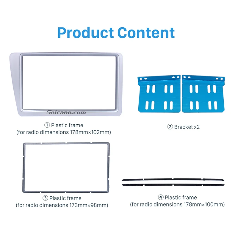 Seicane яркий серый двойной 2 Din автомобильный радиоприемник для 2001-2005 Honda Civic RHD Панель рамка стереоинтерфейс dvd-плеер