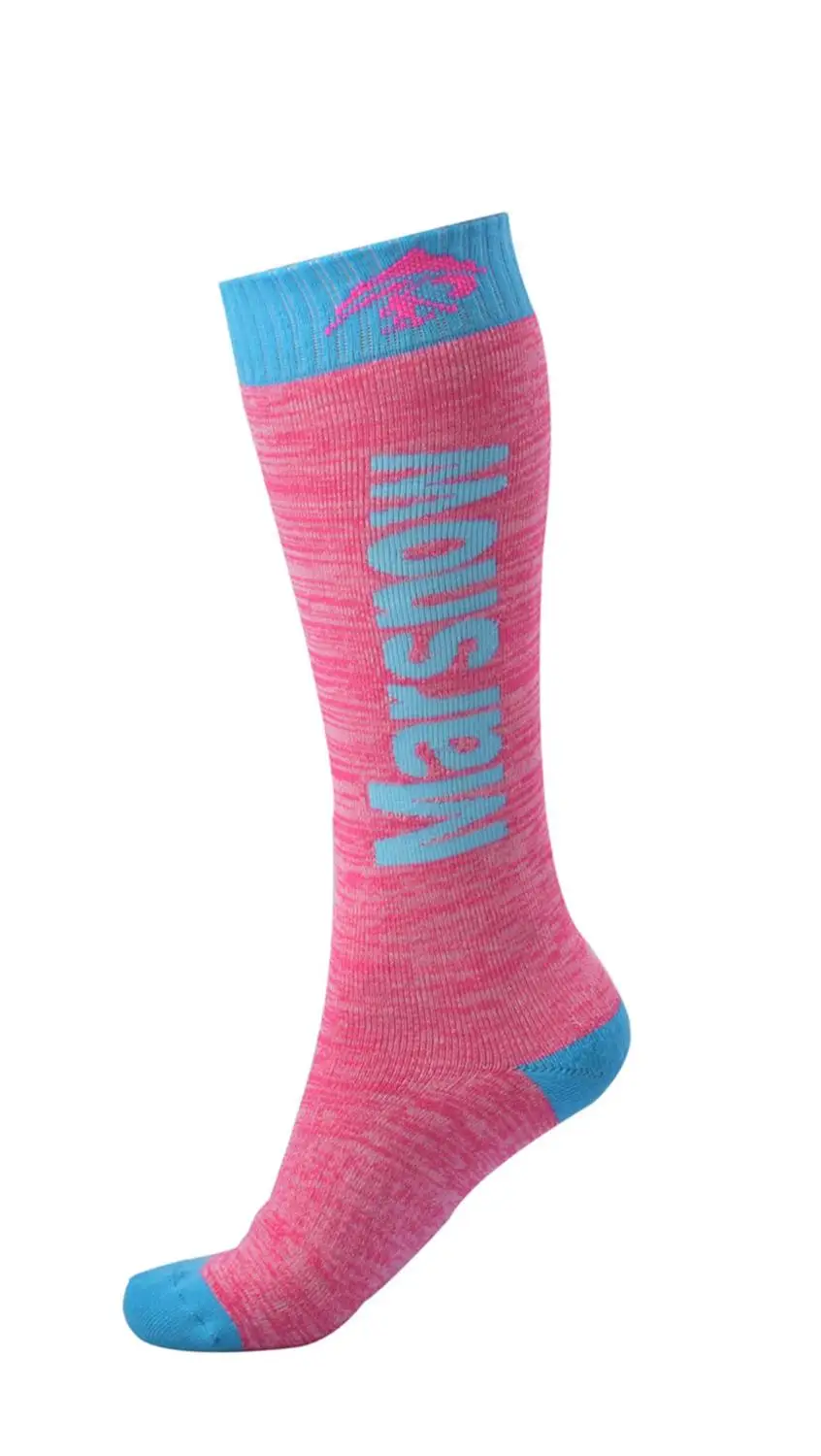 1 пара зимние; теплые; термо Лыжные носки толстые хлопковые спортивные носки для катания на сноуборде, велоспорта, лыжные носки для футбола носки-Терм теплые носки - Цвет: Child Rose red