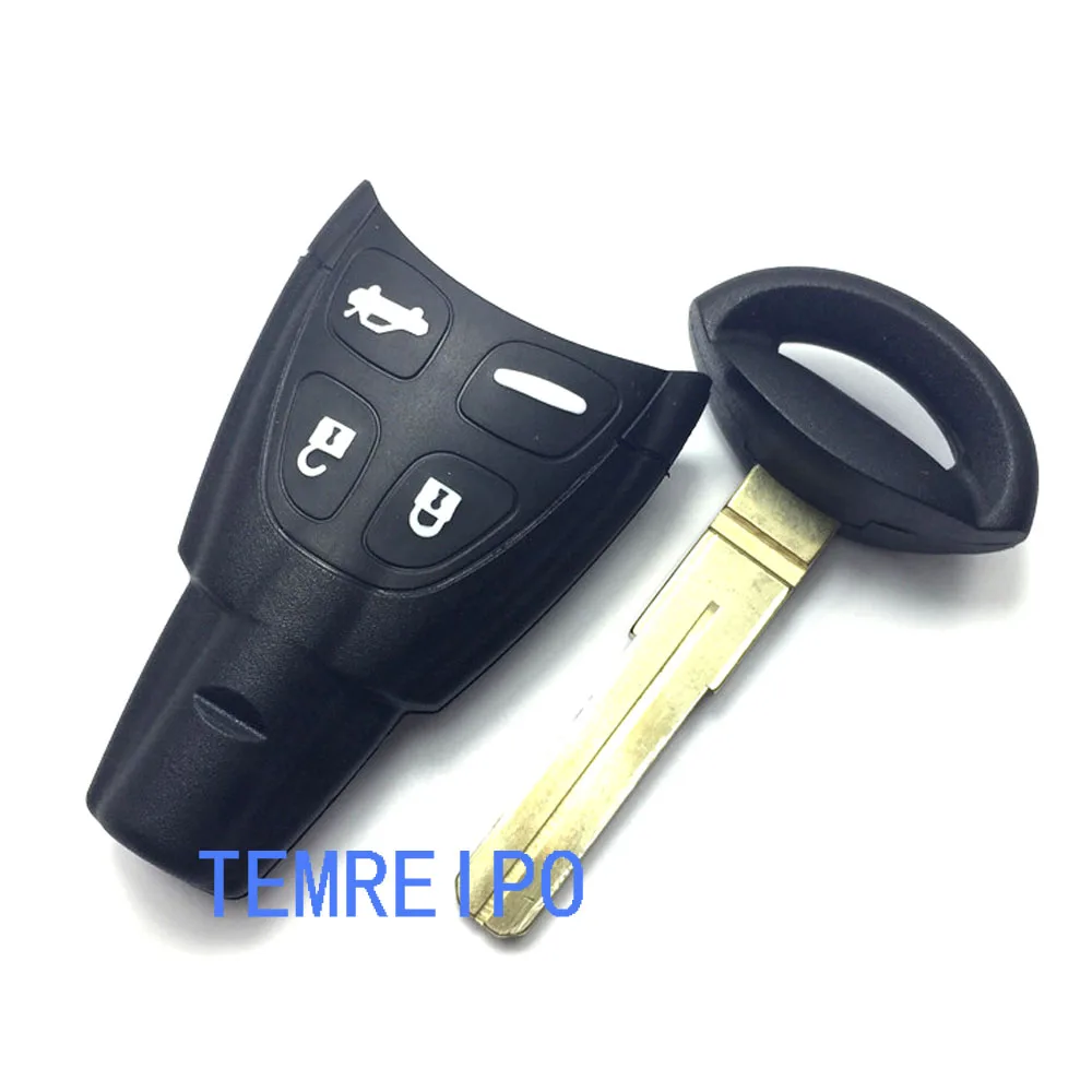 

10pcs/lot Remote Key Shell Case Fob 4 Button With Insert Key Blank Blade For SAAB 9-3 9-5 93 95