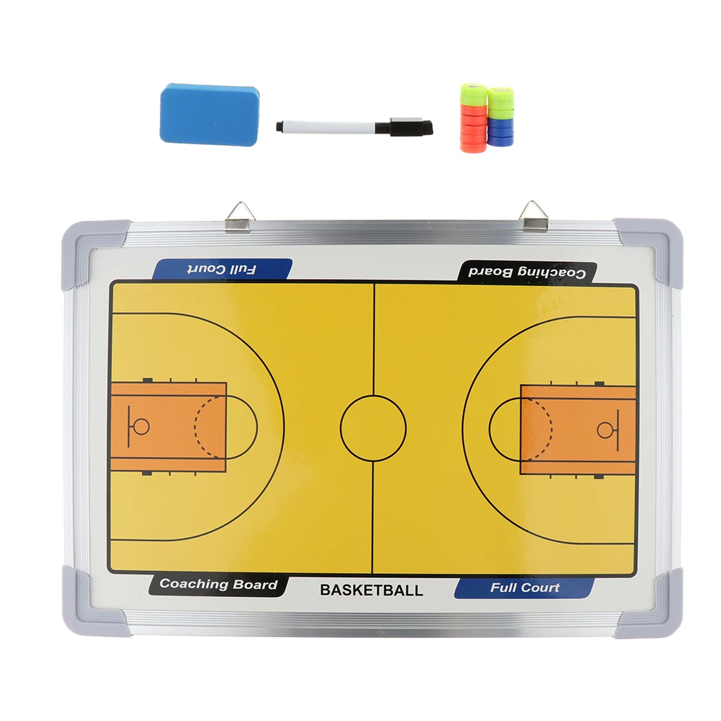 Basketball Coaching Marker Board Magnetic Tactics Strategy Training Clipboard with Wipe Marker Eraser and Magnets