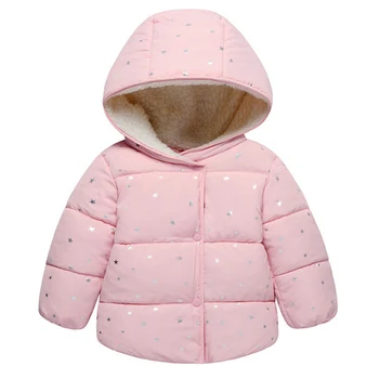 

Baby Girls Autumn Winter Coat Children Outerwear Clothes Hooded Button Pocket Christmas Cotton Clothing Kids Down Jacket 2-6Y