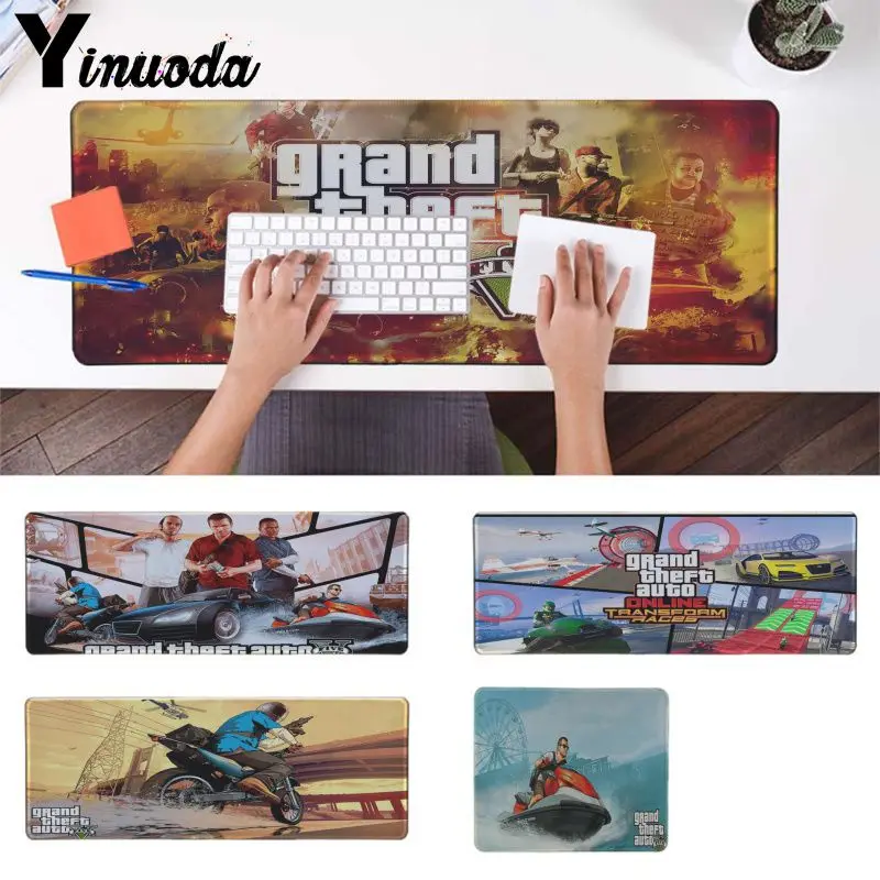 

Yinuoda Cool New GTA 5 wallpaper Durable Rubber anime Mouse Mat Pad Computer game gaming Mousepad Best Mats for Gamer Gift