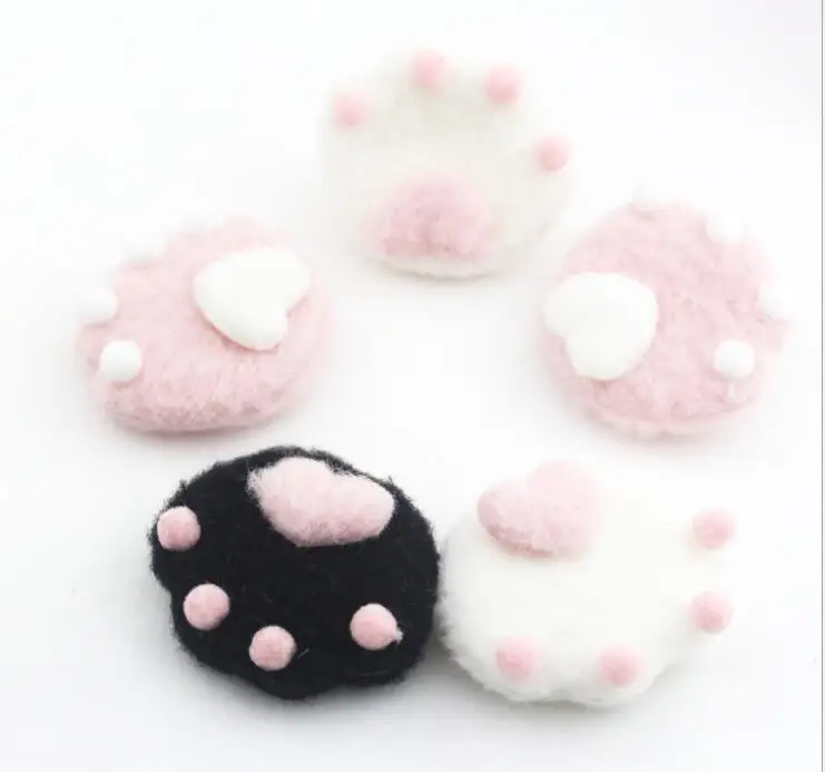 

10pcs/lot DIY Handmade cute cat PAWS in three colors Padded Patches Appliques For Clothes Sewing Supplies DIY Hair Decoration