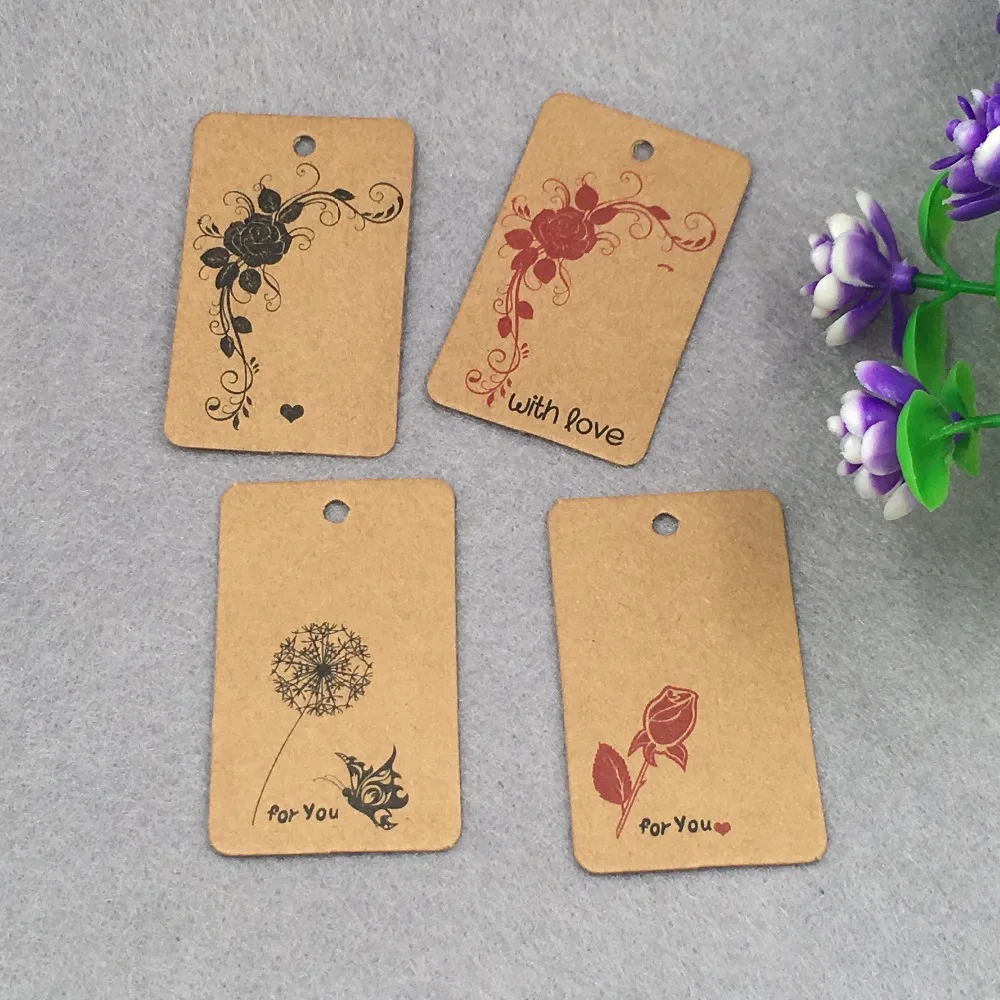 Buy 1000pcs/lot 5x3cm new Kraft Paper Tags Brown