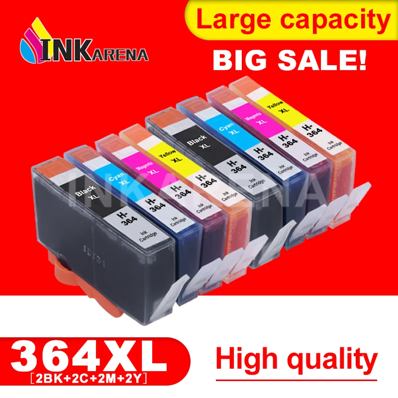INKARENA 2 пакета 364XL совместимый картридж Замена для HP 364 XL Deskjet 3070A 7510 Photosmart 5510 5515 5520