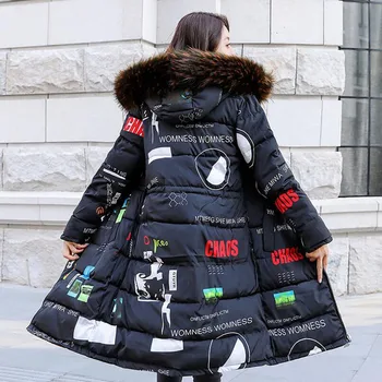 

Wear On Both Sides Down Cotton Coats 2019 Winter jacket Coat Long Thick Hooded Warm Cotton Jackets Overcoat Outerwear Female C56